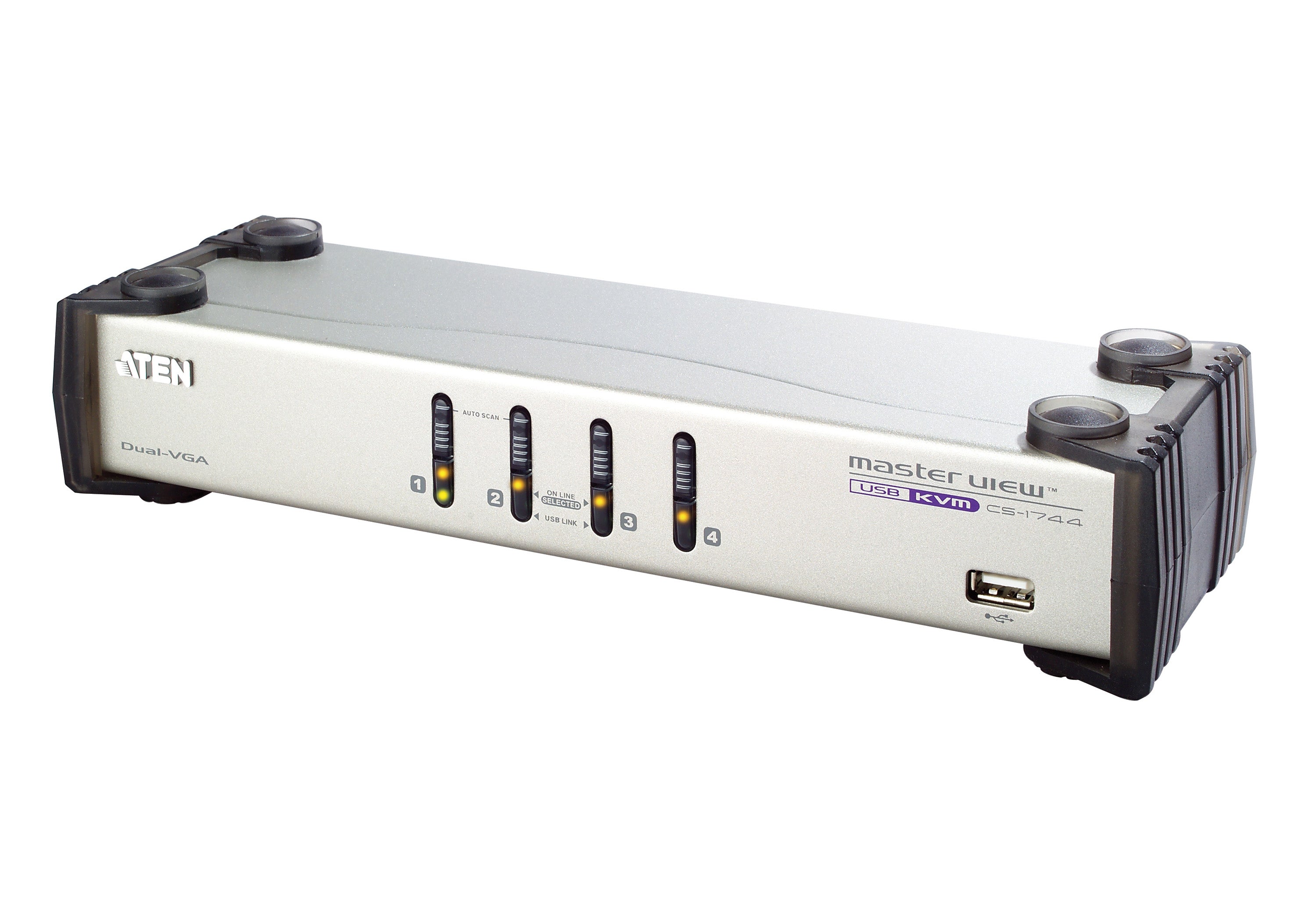 Conmutador KVMP | Doble pantalla | audio | 4 puertos USB VGA |