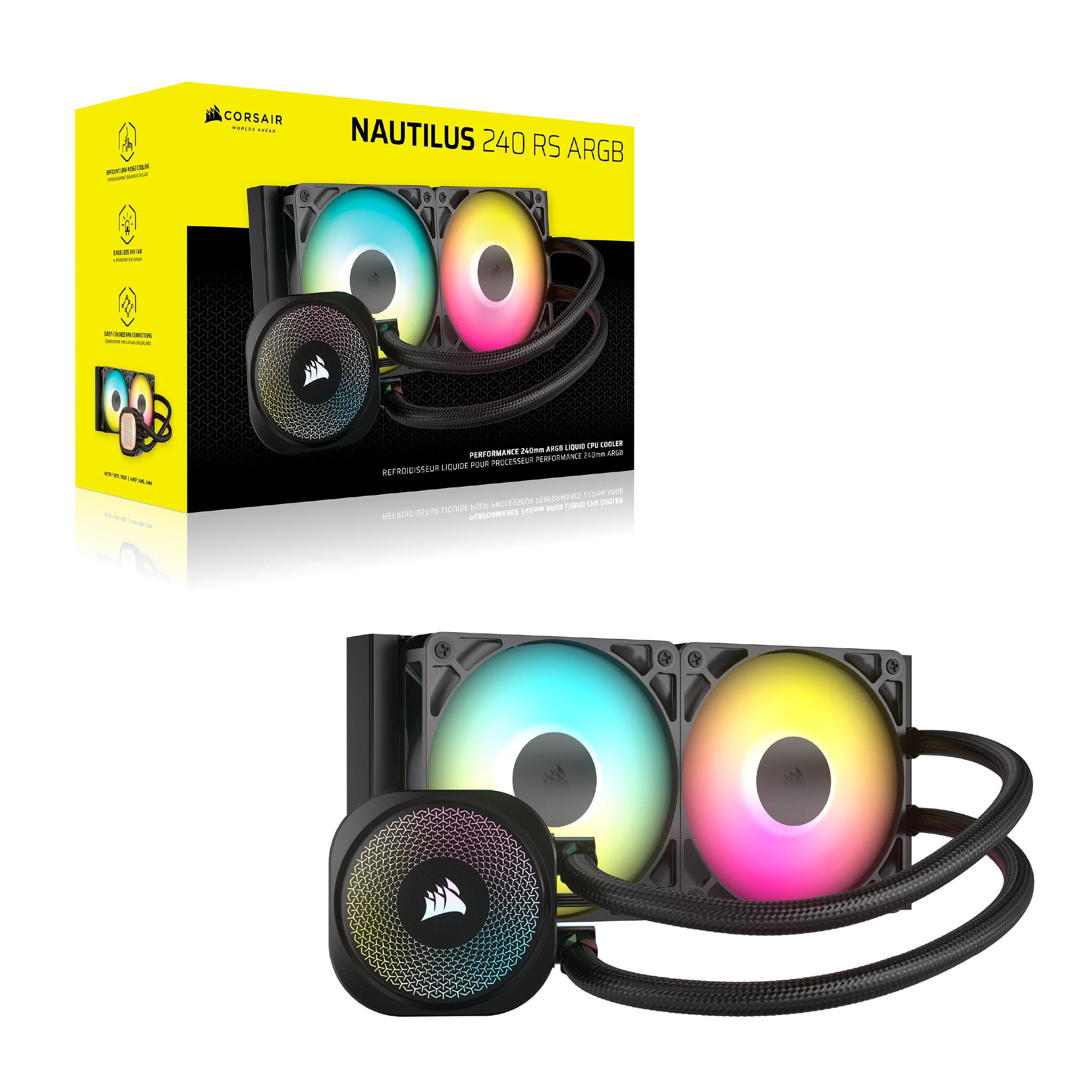 Corsair Nautilus 240 RS ARGB Liquid Procesador Refrigerador de líquidos todo en uno Negro 1 pieza(s)