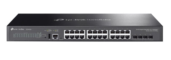 TP LINK SWICTH SG5428X AMINISTRABLE L3 APILABLE DE 24 PUERTOS GIGABIT 4 RANURAS DE 10G
