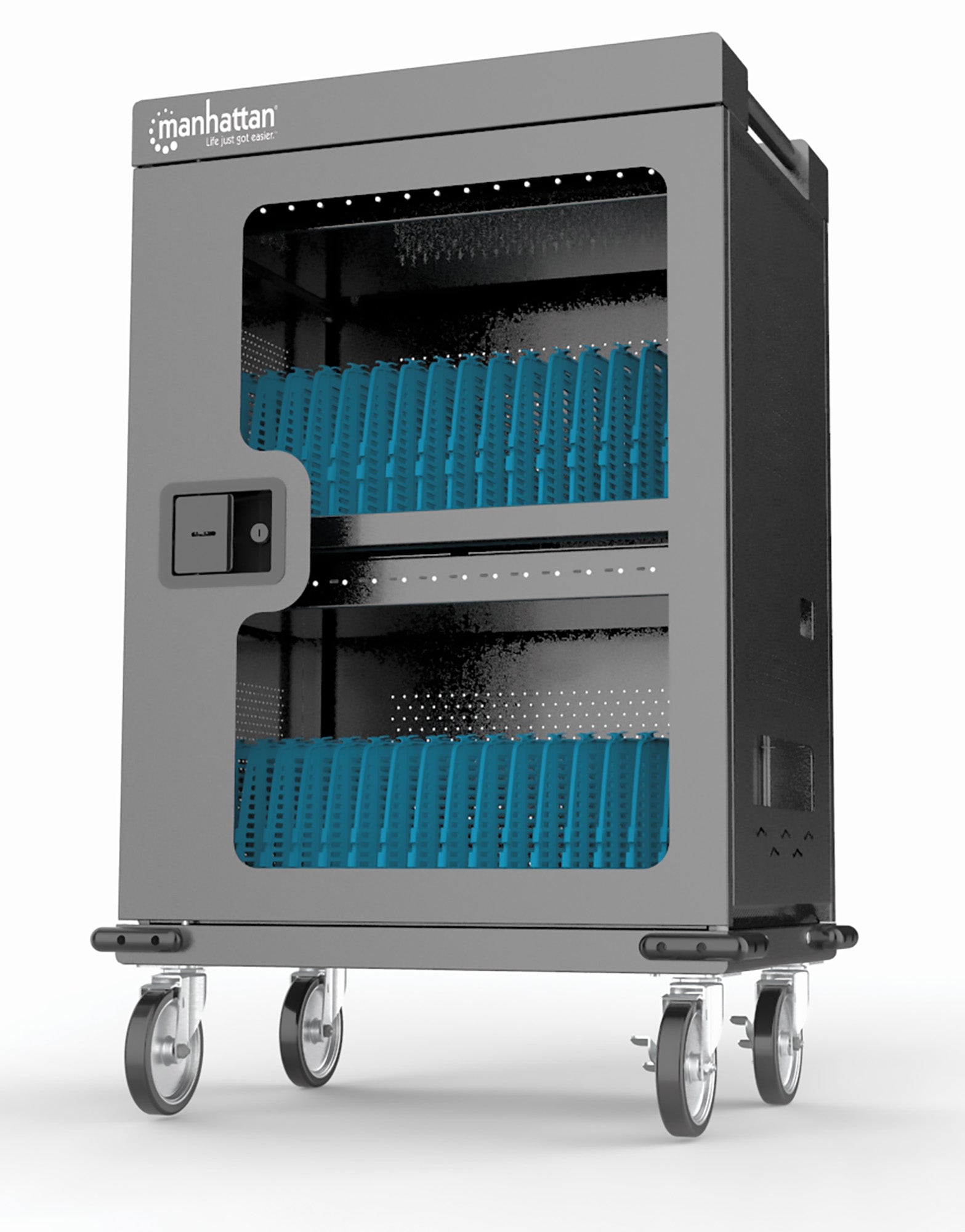 MANHATTAN 32-port USB-C Charging Cabinet with Glass Door