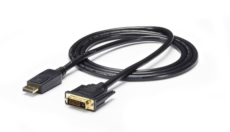 CABLE ADAPTADOR DE 1.8M DISPLAYPORT A DVI - CONVERTIDOR DE VIDEO - MINI DP MACHO - DVI-D MACHO - 1920X1200 - PASIVO - NEGRO - STARTECH.COM MOD. DP2DVI2MM6