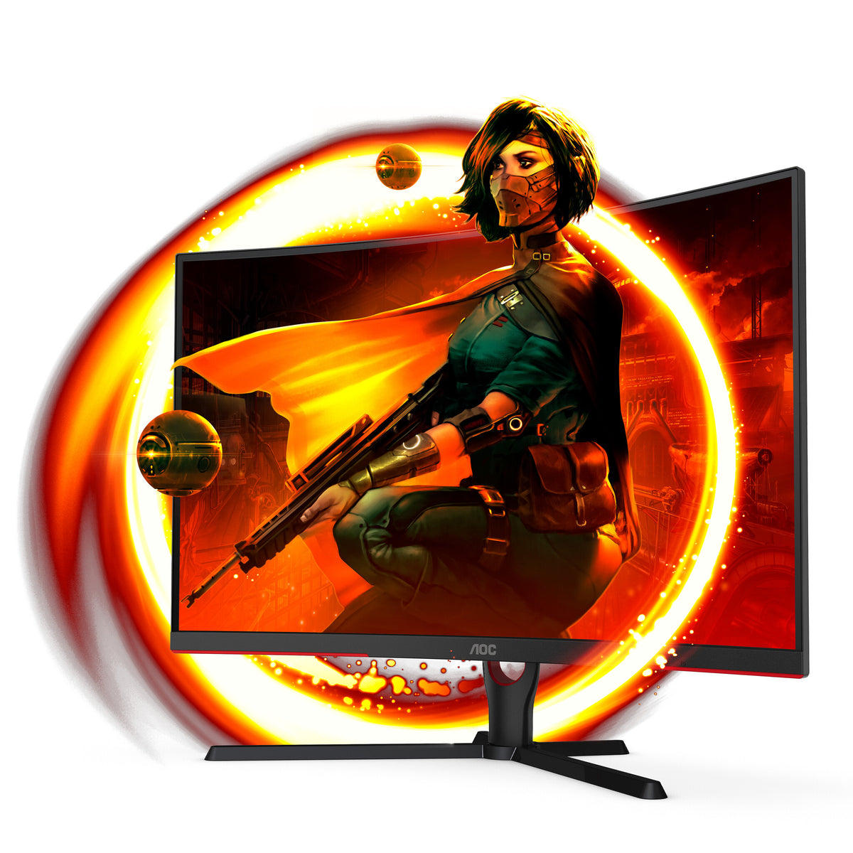 AOC C32G3E monitor de computadora 80 cm (31.5") 1920 x 1080 Pixeles Full HD Negro, Rojo