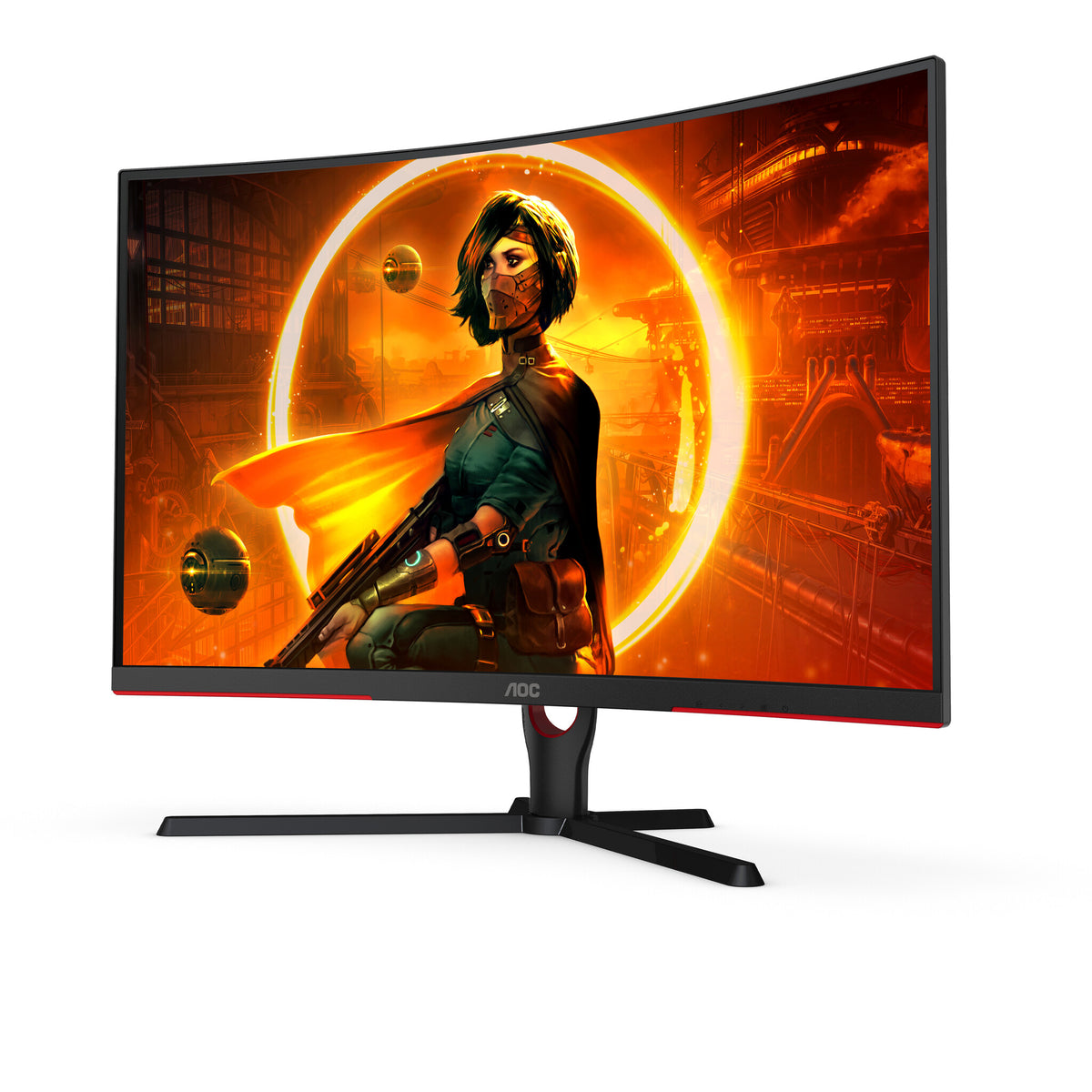 AOC C32G3E monitor de computadora 80 cm (31.5") 1920 x 1080 Pixeles Full HD Negro, Rojo