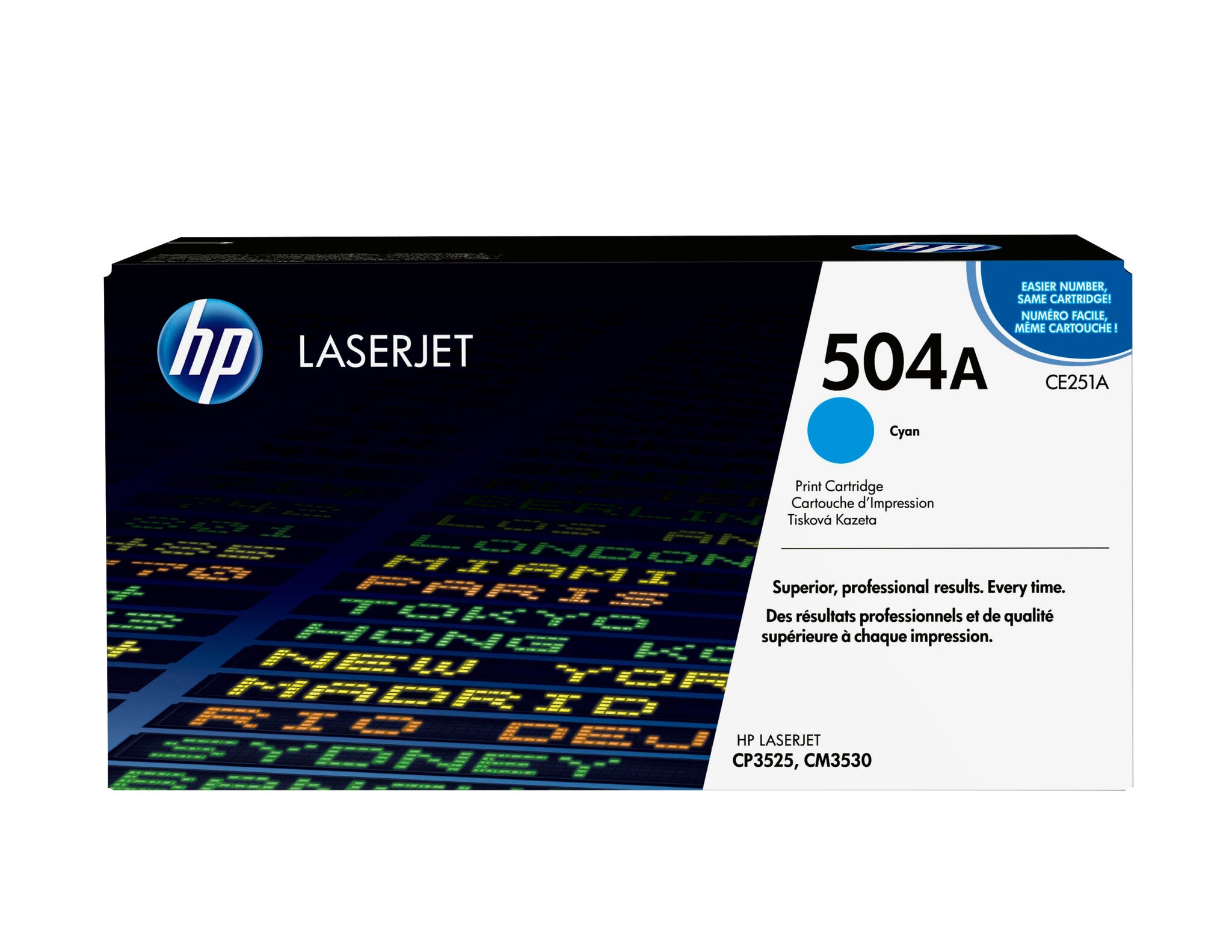 HP Cartucho original de tóner cian 504A LaserJet