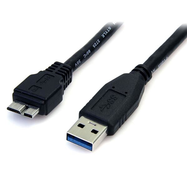 CABLE DE 50CM USB 3.0 SUPER SPEED SS MICRO USB B MACHO A USB A MACHO ADAPTADOR - NEGRO - STARTECH.COM MOD. USB3AUB50CMB