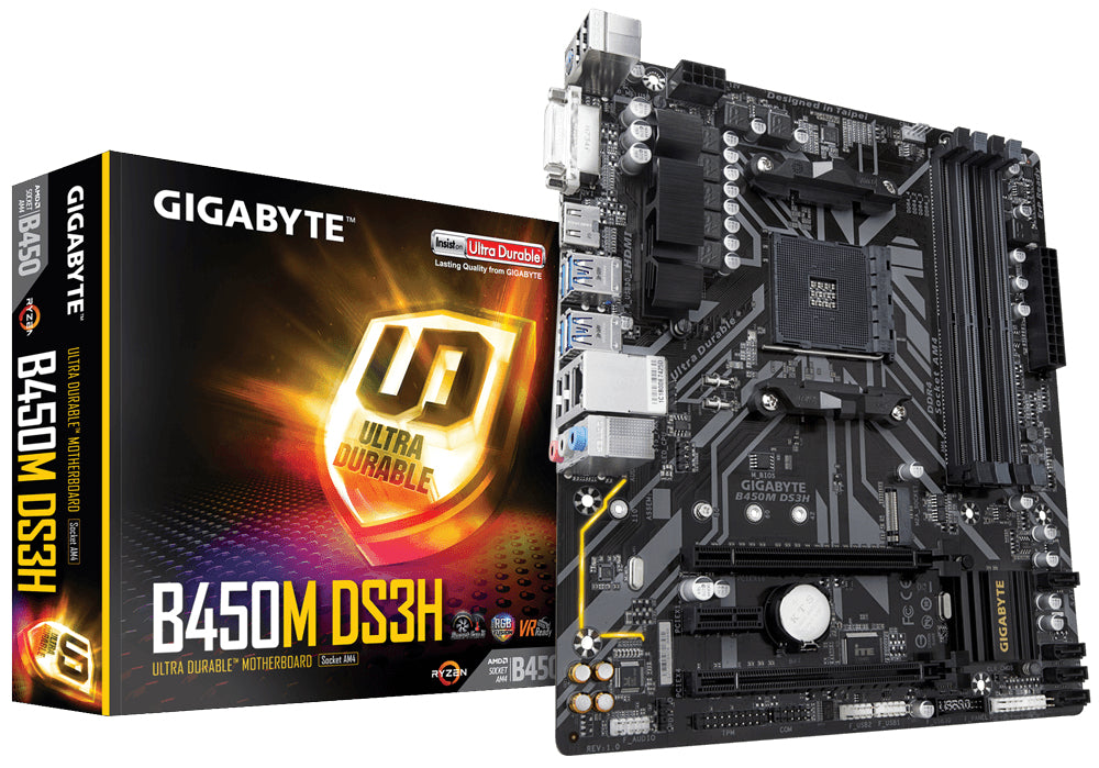 MB GIGABYTE B450 AMD S-AM4 2A GEN/4XDDR4 2933MHZ/DVI/HDMI/4XUSB3.1/M.2/ MICRO ATX/GAMA MEDIA