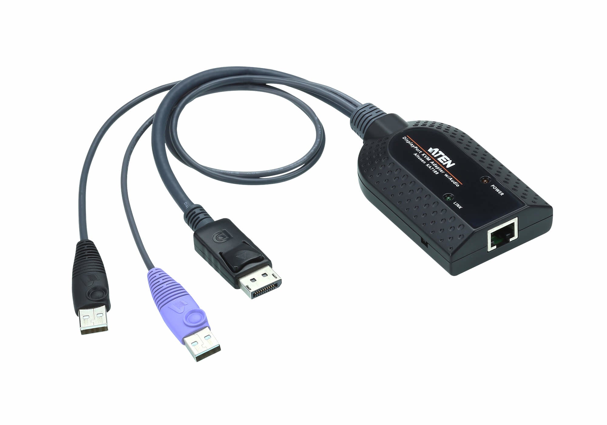 Cable Adaptador KVM de Medios Virtuales | USB DisplayPort | Compatible con Lector de Tarjetas Inteligentes | Desintegrador de Audio
