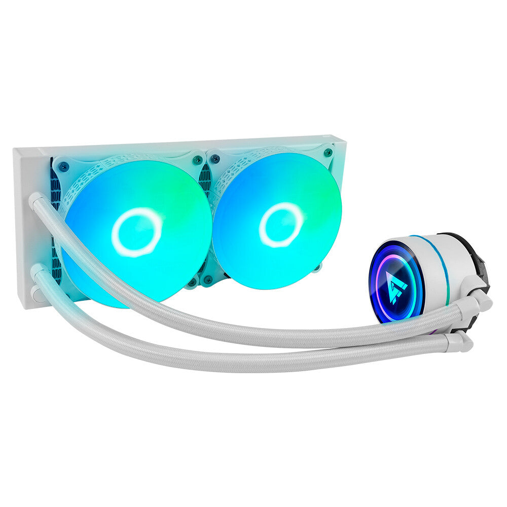 Game Factor LQG601-WH sistema de refrigeración de computadora Procesador Refrigerador de líquidos todo en uno 12 cm Blanco