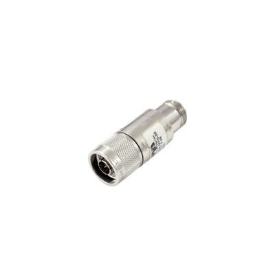 Atenuador en Línea de 6 dB, 5 Watt Máximo, CD-4 GHz, Conectores N Macho-Hembra.