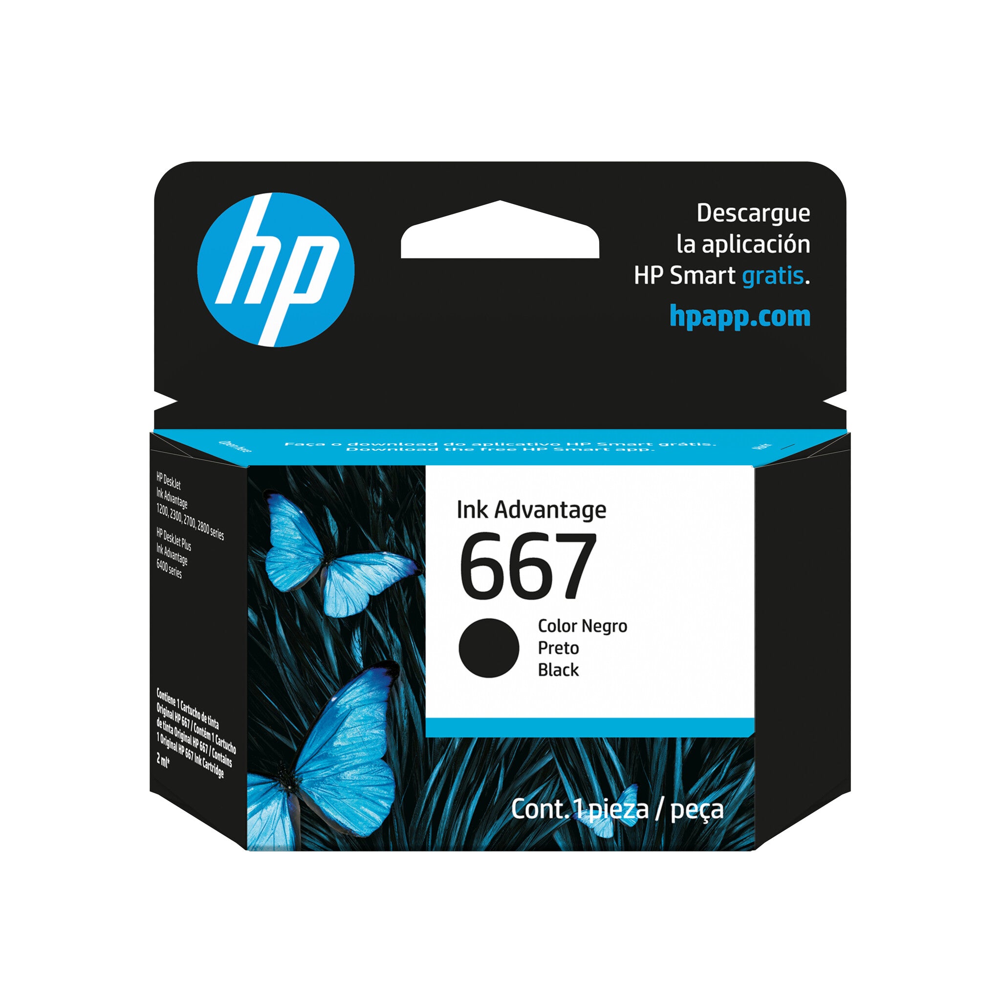 HP Cartucho de tinta Original Ink Advantage 667, negro