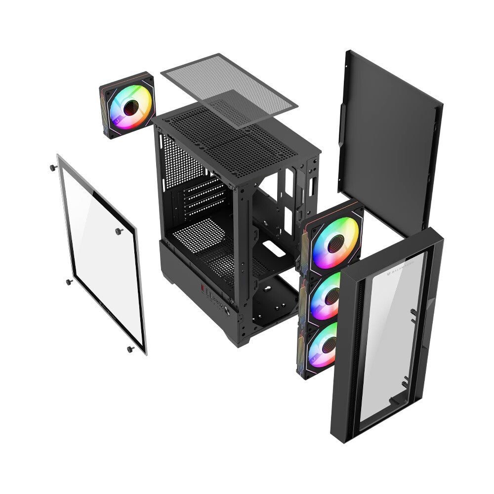Balam Rush BR-943888 gabinete de computadora Mini Tower Negro