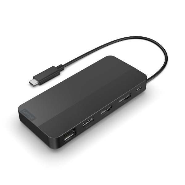 Base de Viaje Lenovo USB-C con Pantalla Dual (Hub Lenovo 7 en 1) Sin Adaptador AC