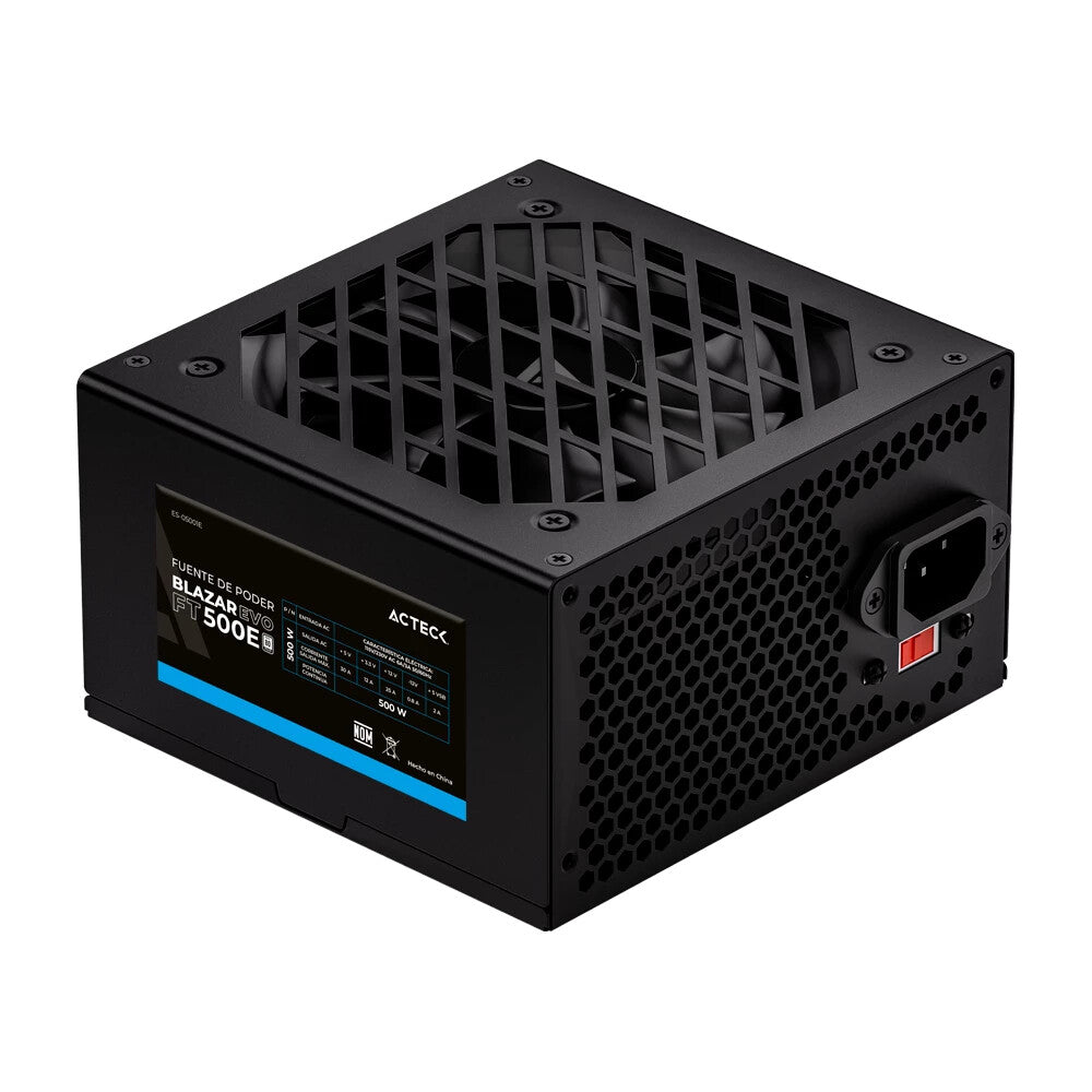 Acteck Blazar Evo FT500E unidad de fuente de alimentación 500 W 20+4 pin ATX ATX Negro