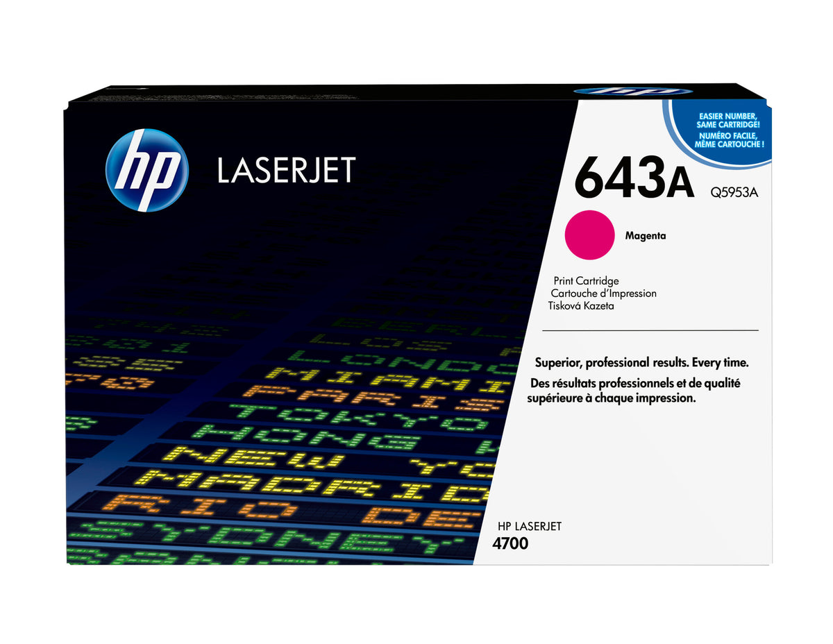 HP Cartucho original de tóner magenta 643A LaserJet