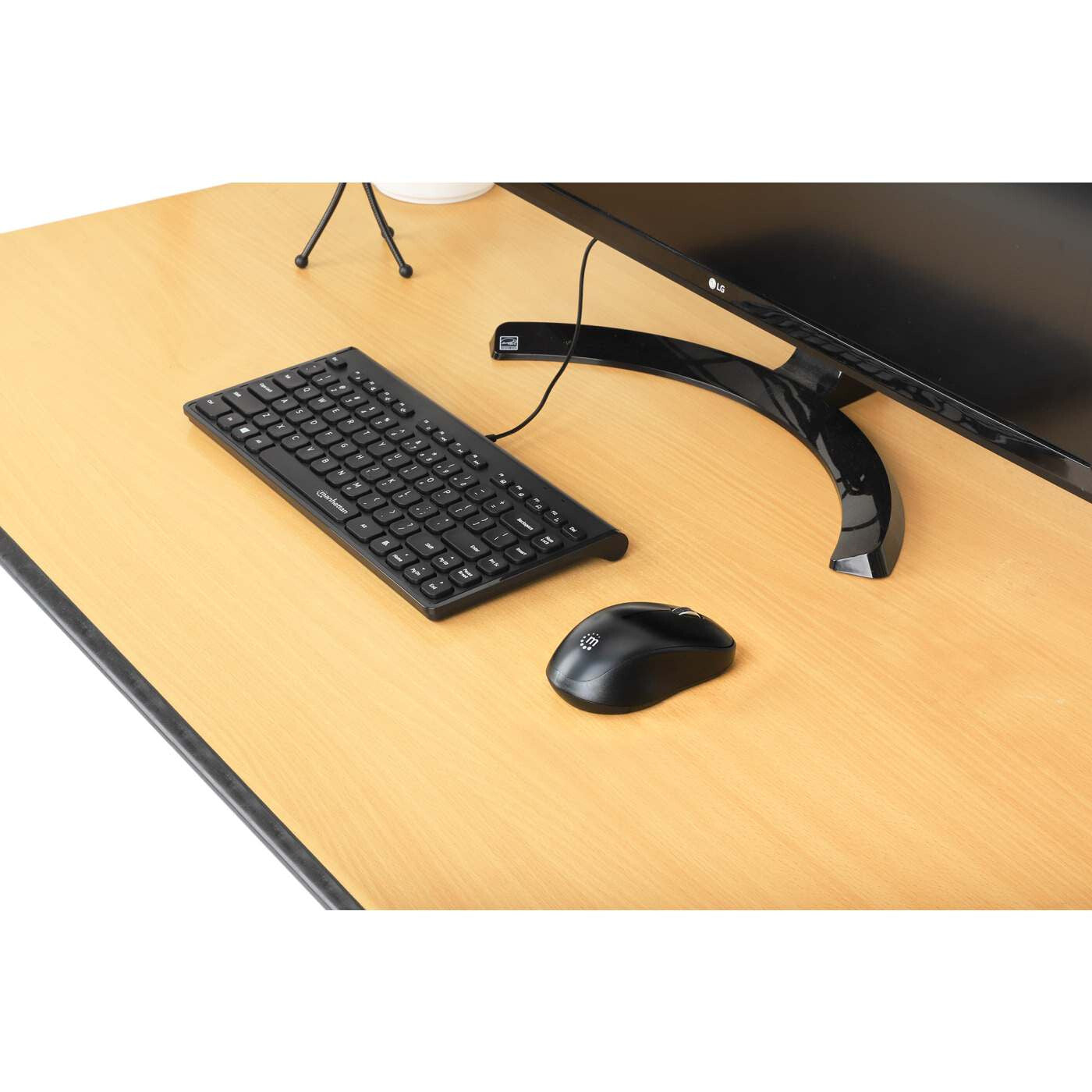 Manhattan 180702 teclado Oficina USB QWERTY Negro