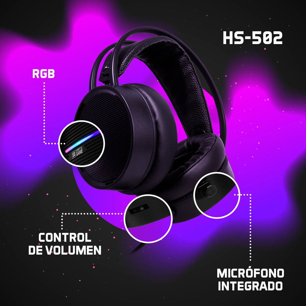 Vorago HS-502 audífono y auriculare Auriculares Alámbrico Banda para cuello Juego Negro