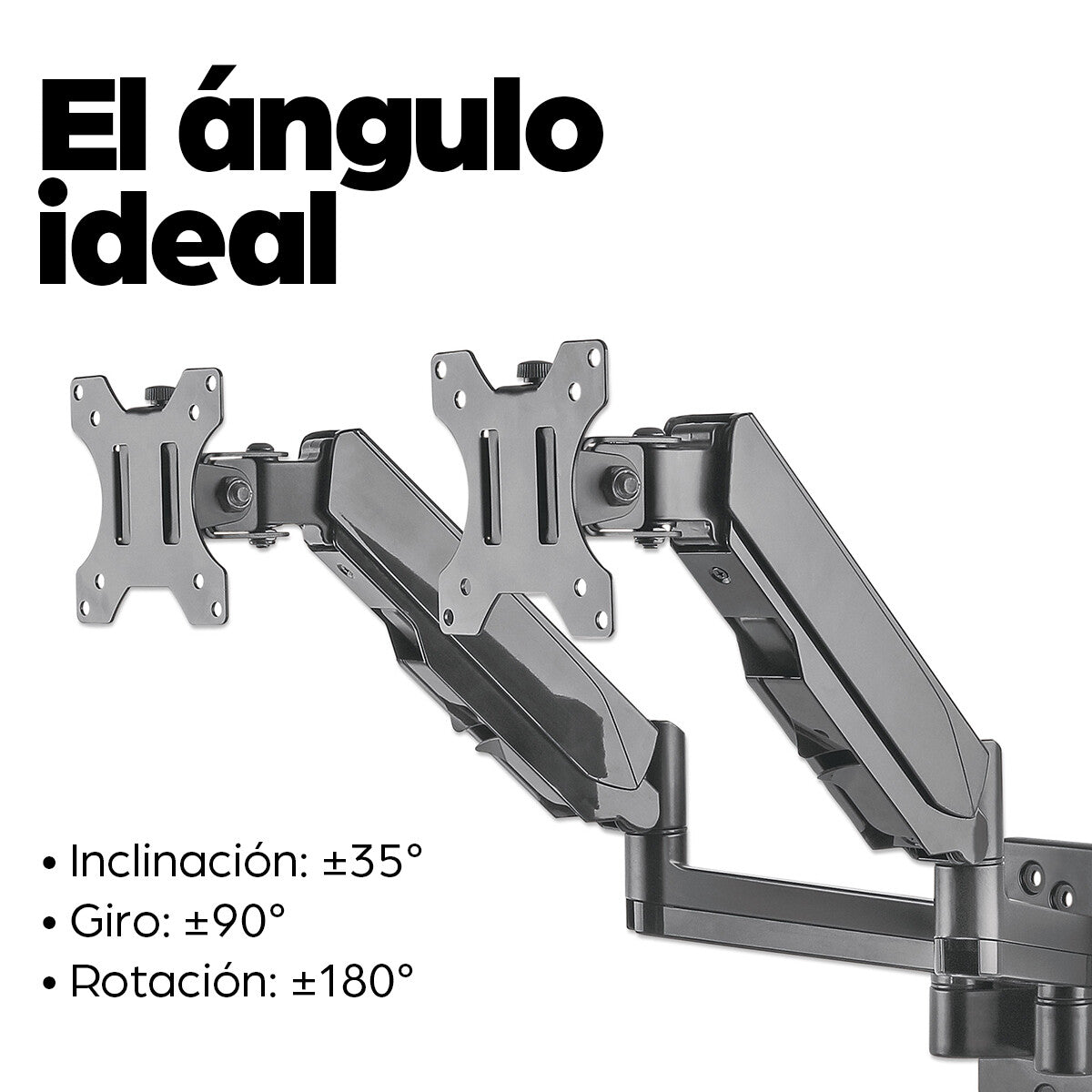 Manhattan Soporte universal de pared para dos monitores, con pistones a gas
