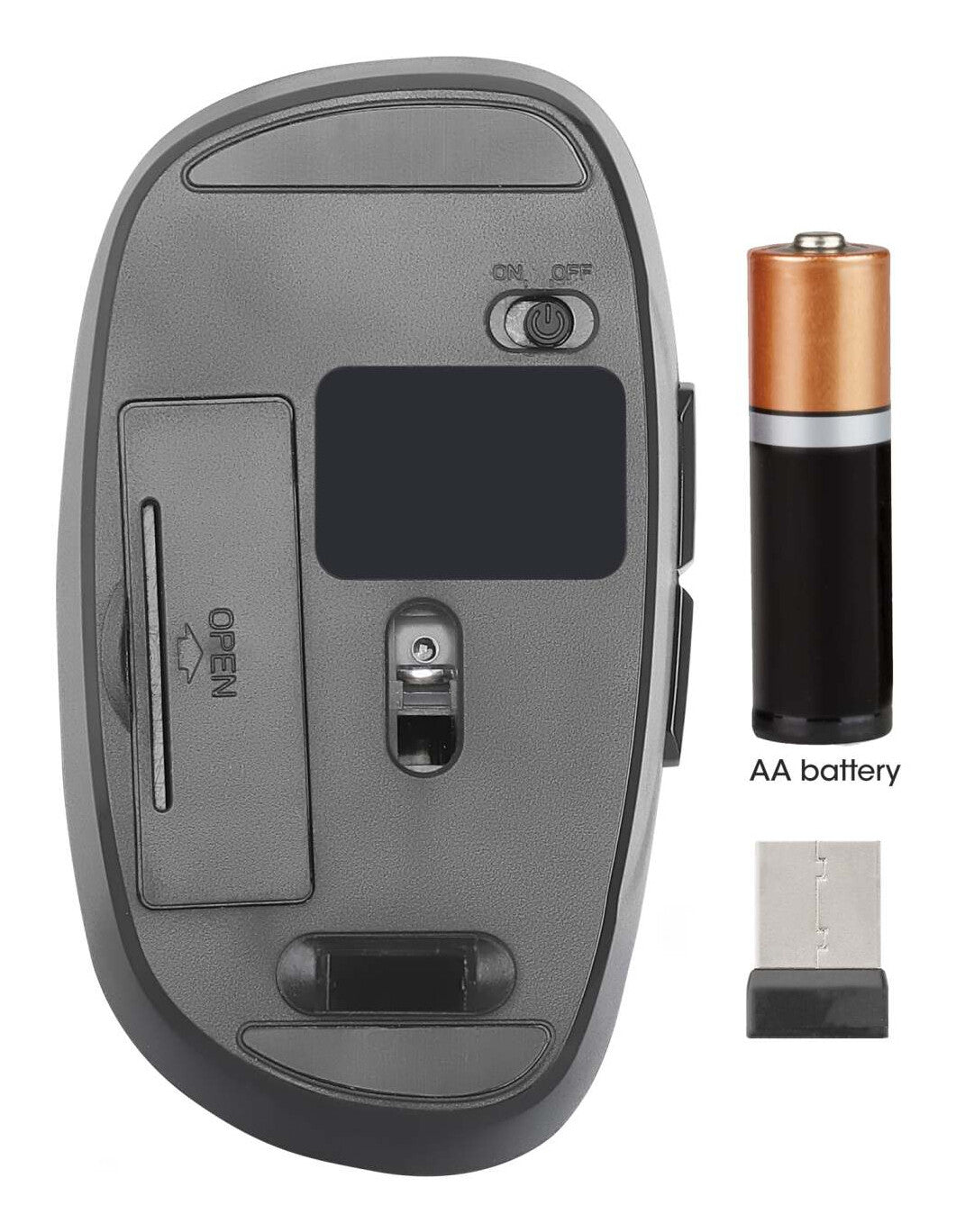 Manhattan Nanorreceptor USB-A, seis botones con rueda de desplazamiento, 800/1200/1600 ppp, contorno agradable para la muñeca, negro