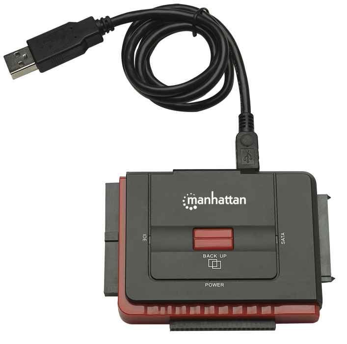 Manhattan USB 2.0 Hi-Speed SATA/IDE Adapter Black