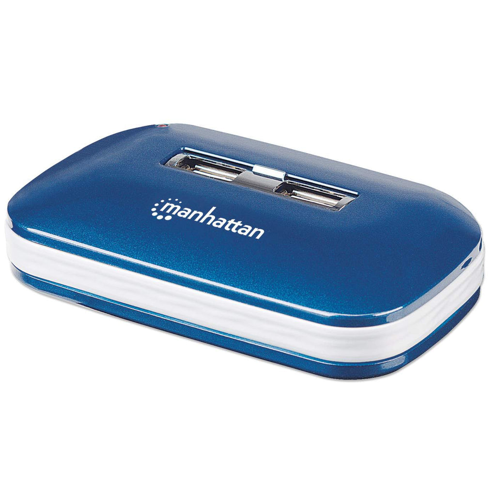 Manhattan USB 2.0 High-Speed Dual Power 7-Port Hub, Blue