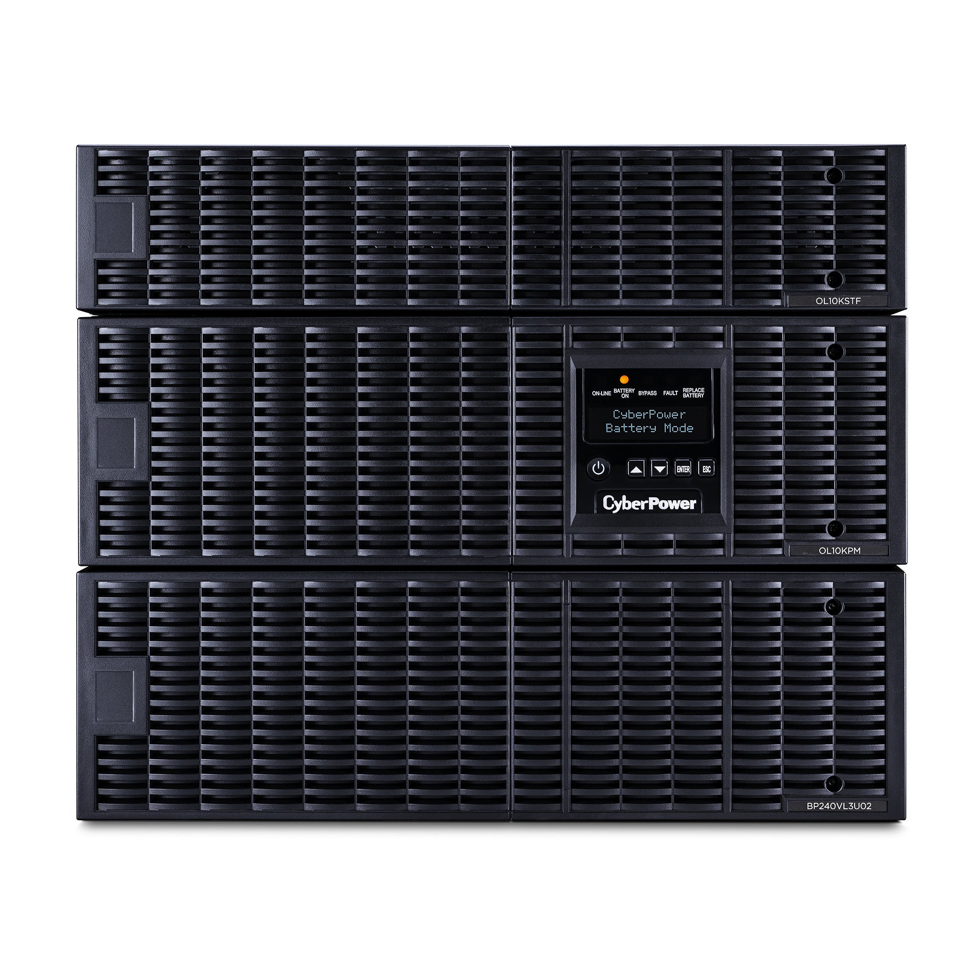 UPS de 10000 VA/10000 W, Online Doble Conversión, 200 - 240 Vac de Entrada, 120 - 240 Vac de Salida, Entrada Hardwired, Onda Senoidal Pura, Torre o Rack de 8 UR, Con 6 Tomas NEMA 5-20R, 3 NEMA L6-30R y Terminal Hardwire