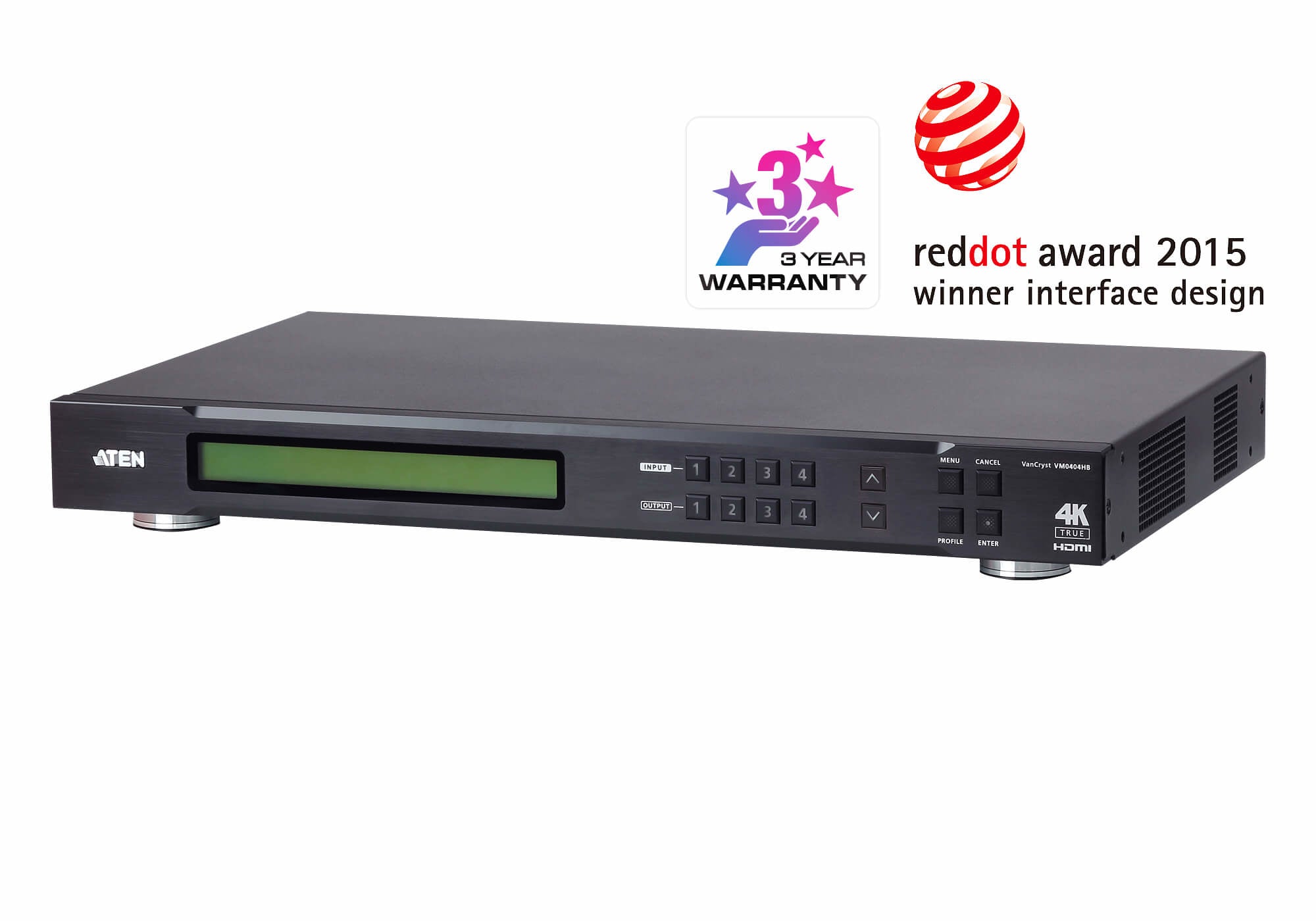Switch Matricial | 4x4 | True 4K |  4096x2160 / 384 x2160 a 60 Hz  | HDR 4:4:4 | HDCP 2.2 | Diferentes Métodos de Control | EDID Expert™