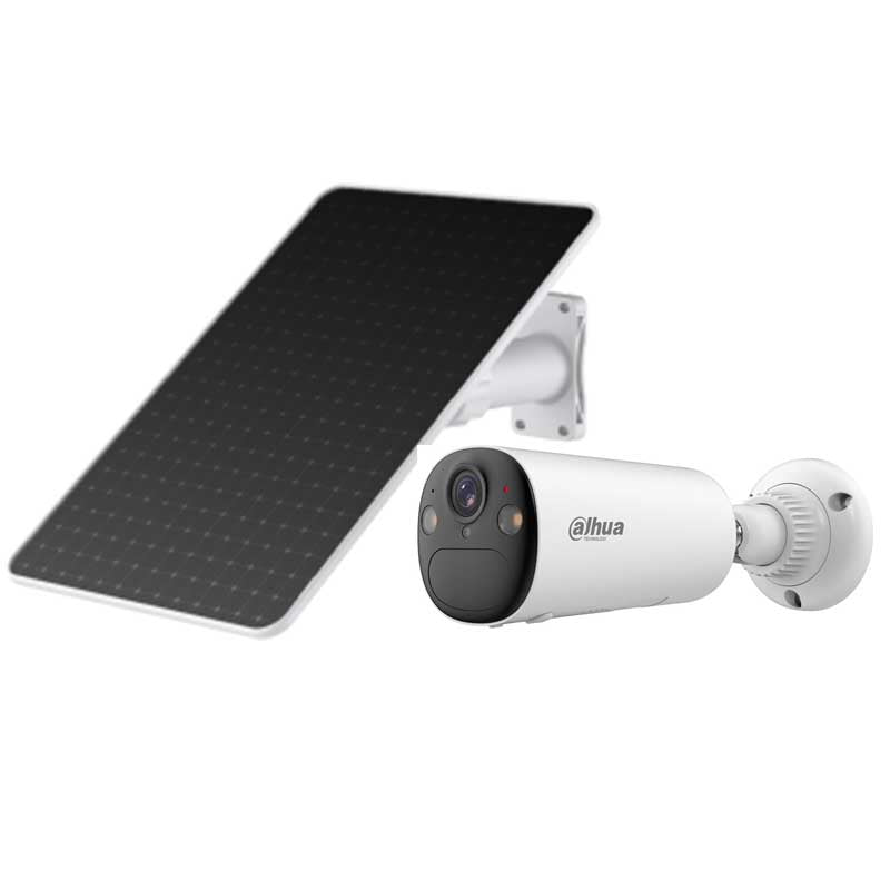 CAMARA BULLET 4G DAHUA DH-KIT/BF4CP-4G-XL/M0508 KIT BULLET 4G CON PANEL SOLAR CON BATERIA INCLUIDA/ 4 MP/AOV (ALWAYS-ON VIDEO)/ 122.5°/ ALARMA DE LUZ Y SONIDO/ AUDIO BIDIRECCIONAL/ DETC. DE HUM Y VEH