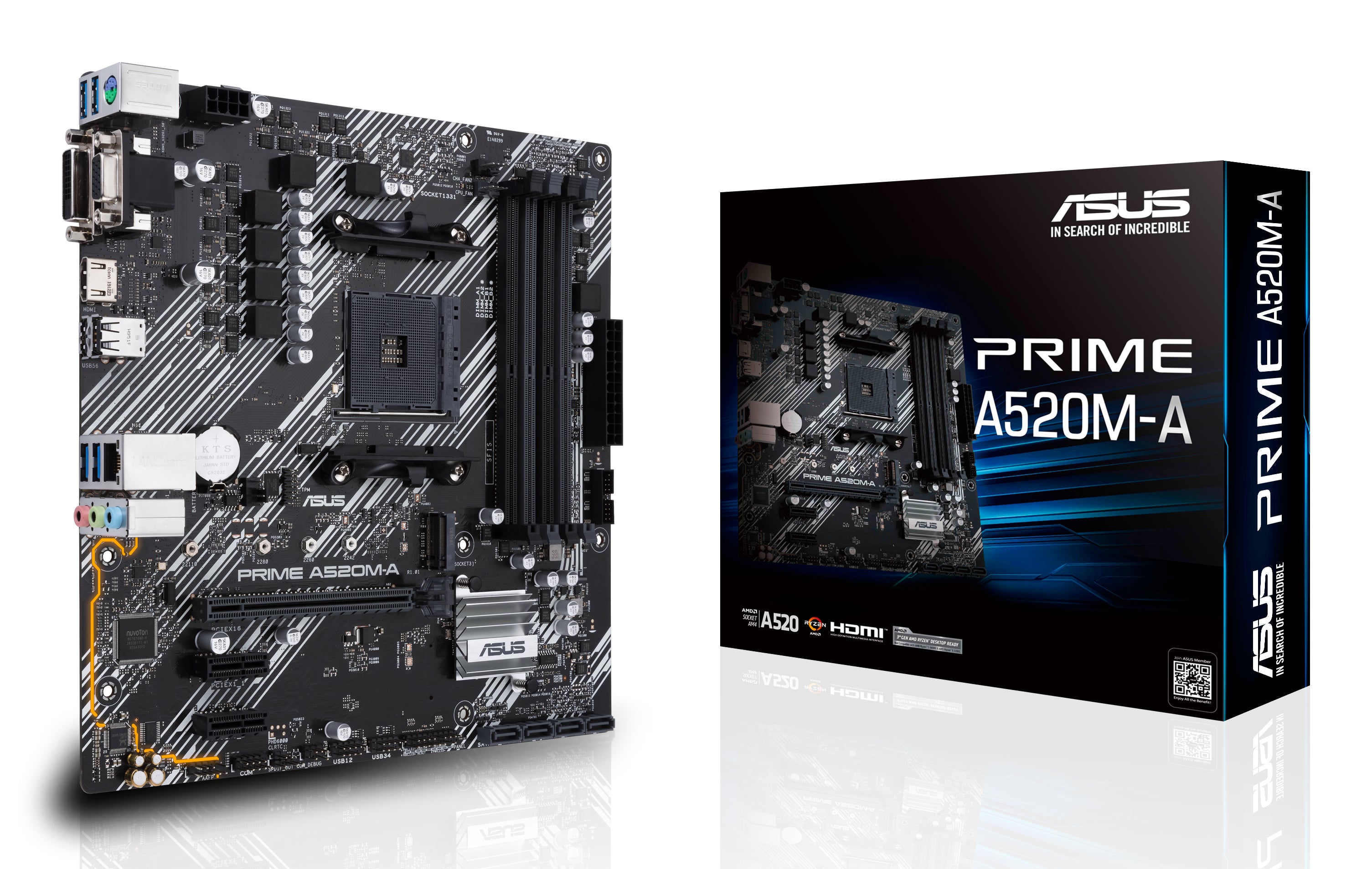MB ASUS A520 AMD S-AM4 5A GEN/4X DDR4 2800/DP/HDMI/D-SUB/M.2/4X USB3.2/MICRO ATX/GAMA BASICA/CSM