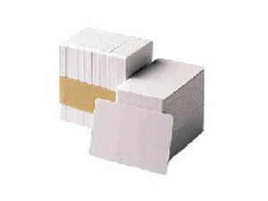 Zebra PVC white magnetic stripe cards high coercivity 30 mil (500 cards)