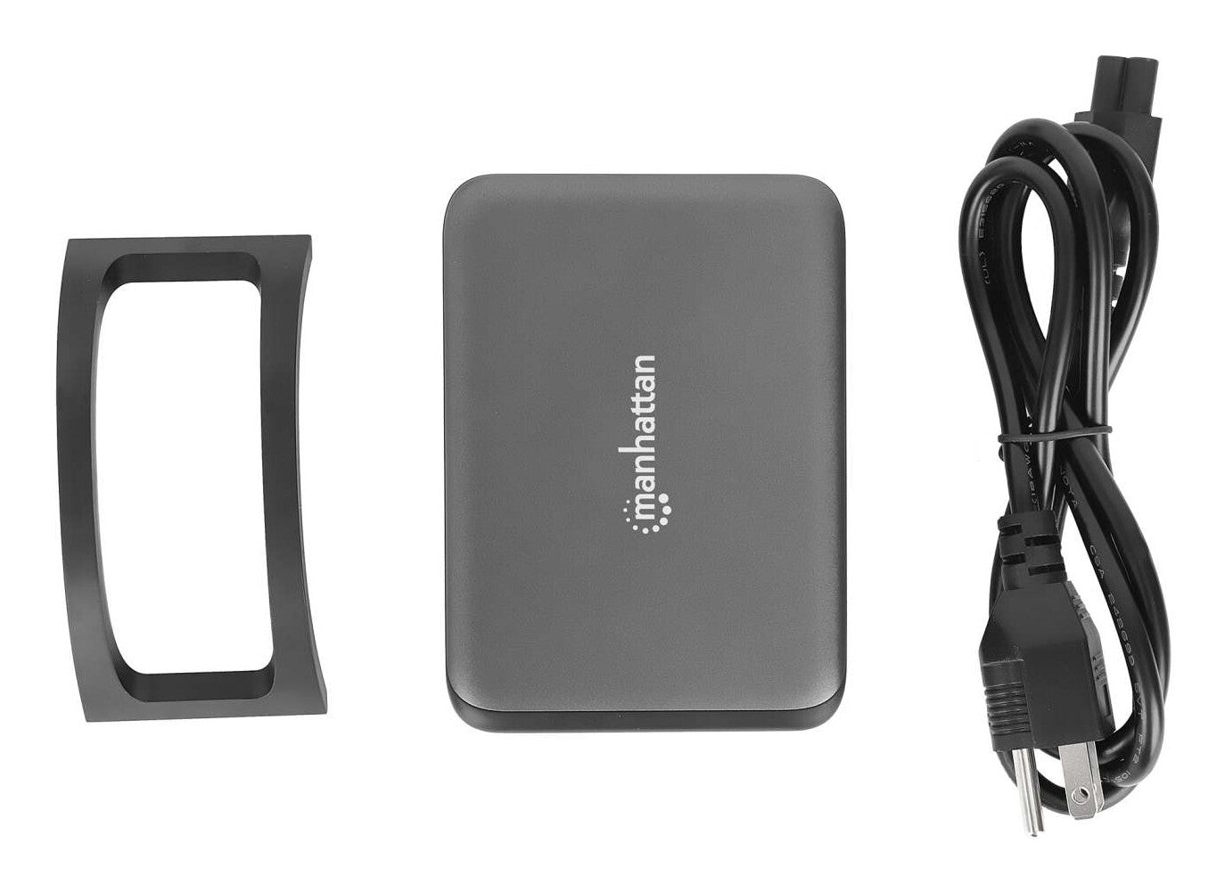 Manhattan Cuatro puertos USB-C PD con hasta 140 W por puerto, 240 W de salida total, Power Delivery 3.1, negro