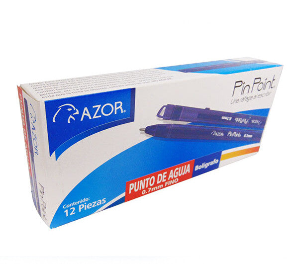 Azor 6810AZ bolígrafo Azul Bolígrafo de barra Fino 12 pieza(s)