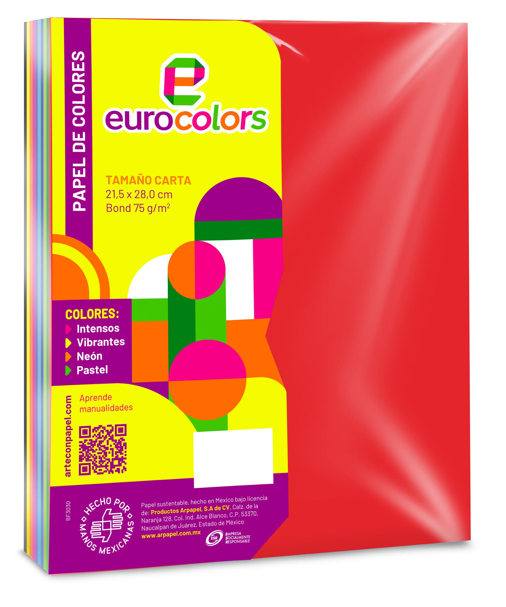 EUROCOLORS EC0124 papel decorativo Arte de papel 100 hojas