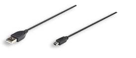 Manhattan USB 2.0 A-Mini B Cable 0.9m Black