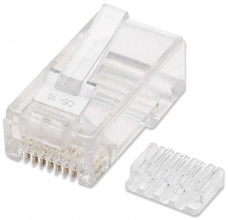 Plug Intellinet RJ45 Cat 6 UTP Sólido Bote C/100 Pzas