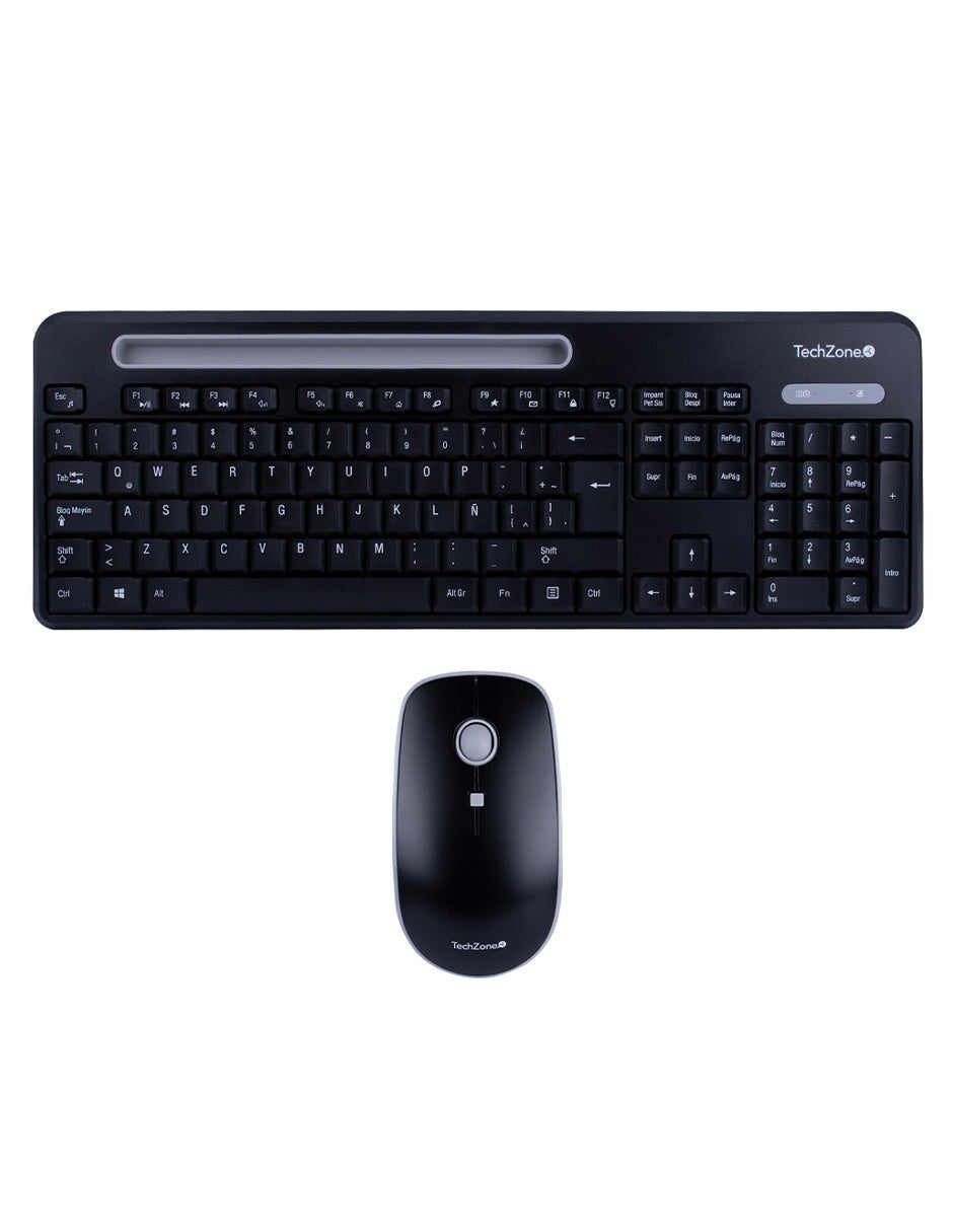 TechZone Tasking Grey teclado Ratón incluido Universal RF inalámbrico QWERTY Negro, Gris