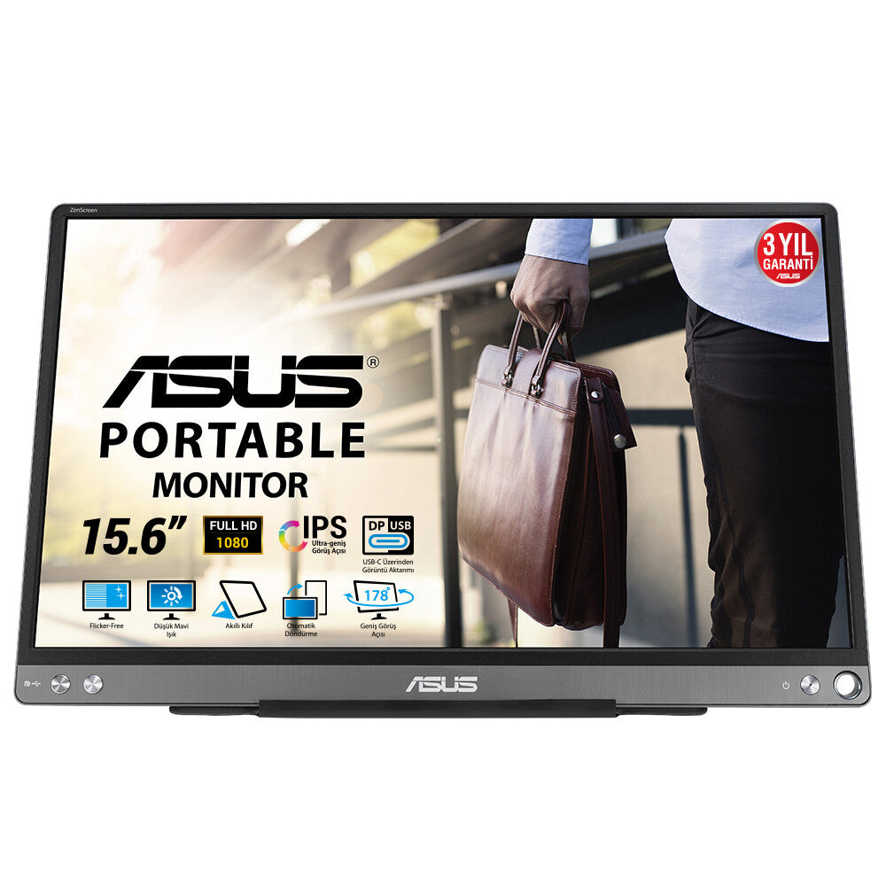 ASUS ZenScreen MB16ACE monitor de computadora 39.6 cm (15.6") 1920 x 1080 Pixeles Full HD LED Gris