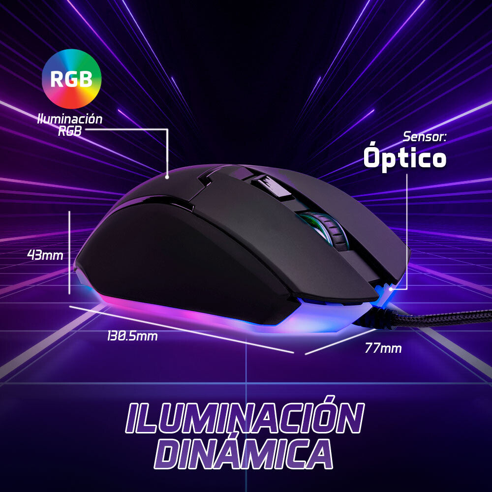 Vorago MO-504 ratón Juego Diestro USB tipo A Óptico 6400 DPI