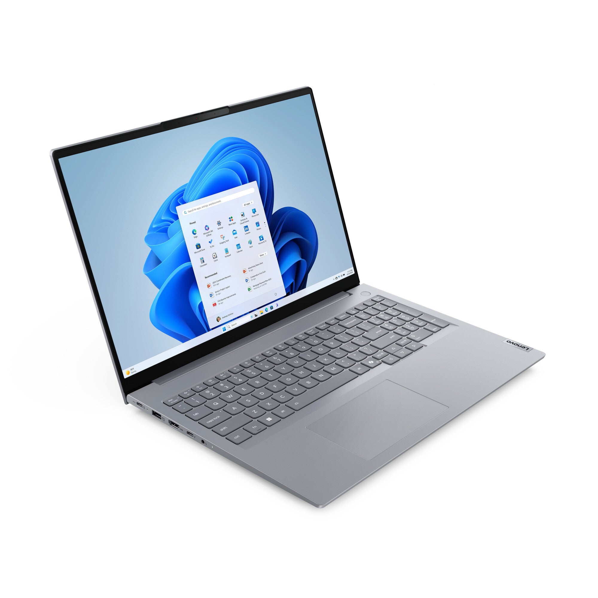 Lenovo ThinkBook 16 G8 IRL Intel Core 5 210H Computadora portátil 40.6 cm (16") WUXGA 16 GB DDR5-SDRAM 512 GB SSD Wi-Fi 6 (802.11ax) Windows 11 Pro Español Gris
