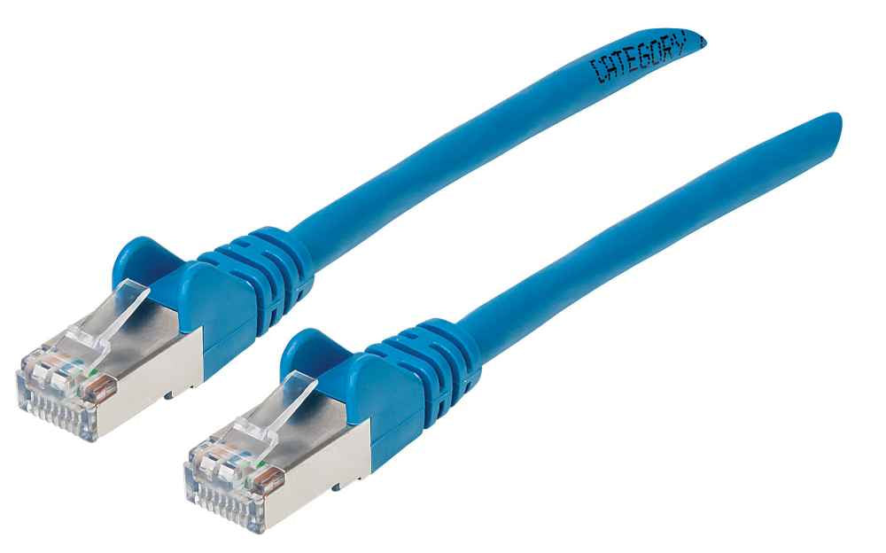 Intellinet Red Cat6a S/FTP RJ45 50-Micron 30cm Blue Cable