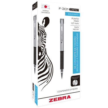 Zebra 705NJAFNC006 bolígrafo Negro Bolígrafo de barra Fino 6 pieza(s)