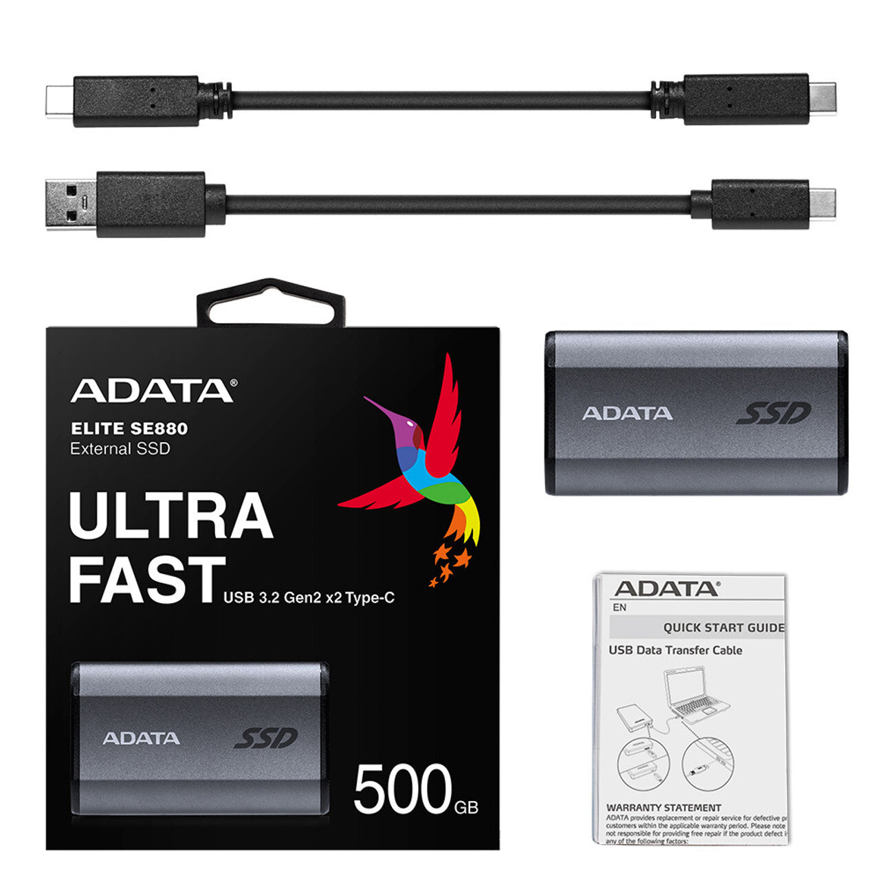 ADATA SE880 500 GB USB Tipo C 3.2 Gen 2 (3.1 Gen 2) Wifi Gris