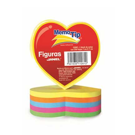 JANEL HEART STICKY NOTES 3X3 P/250