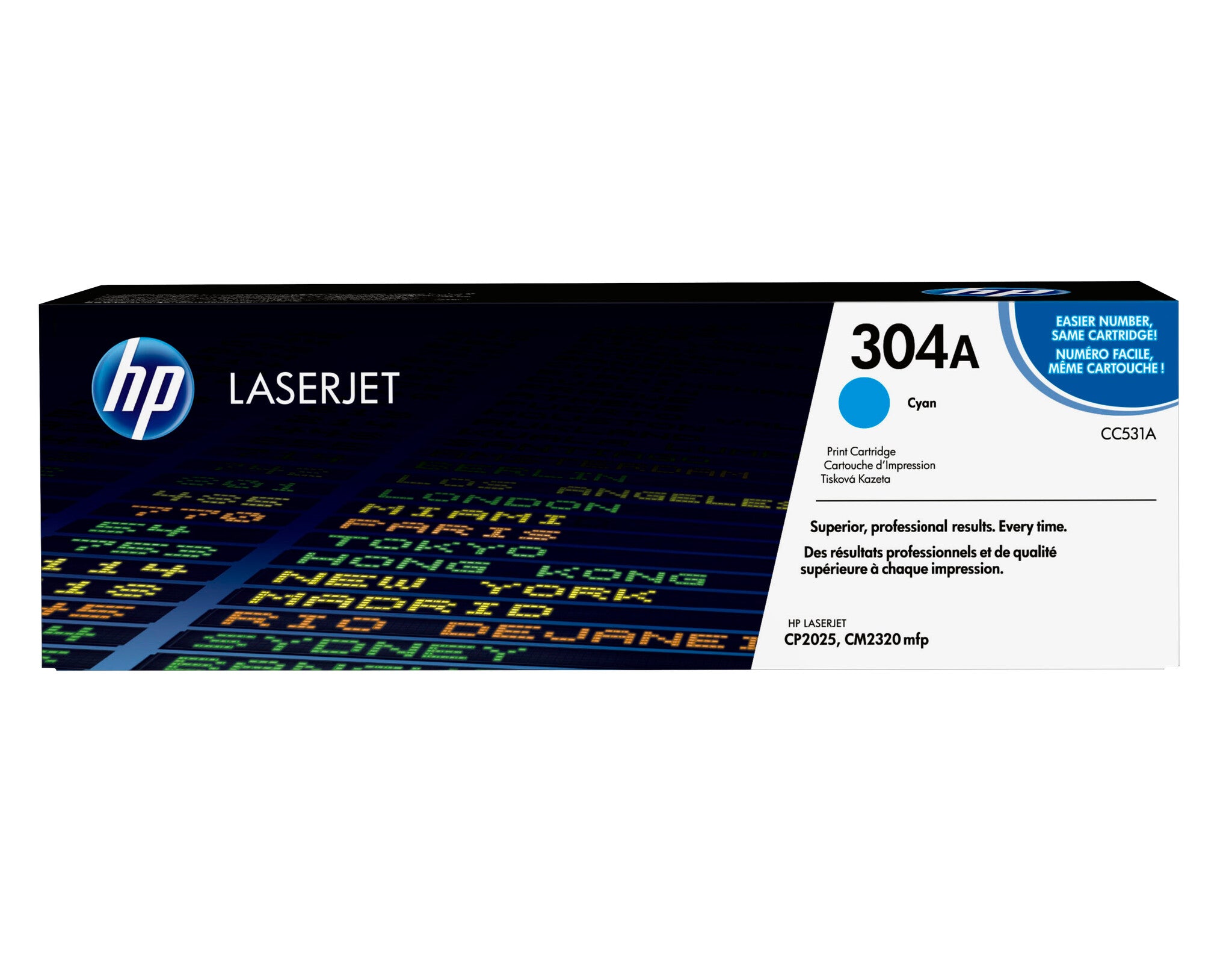 HP Cartucho original de tóner cian 304A LaserJet