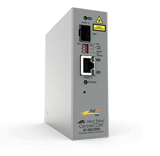 Convertidor de medios industrial PoE+ de 10/100/1000 RJ45 Gigabit - 100X/1000X SFP