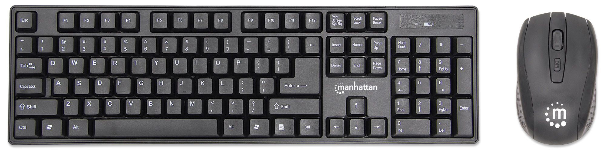 Teclado y mouse Manhattan optico inalambrico combo