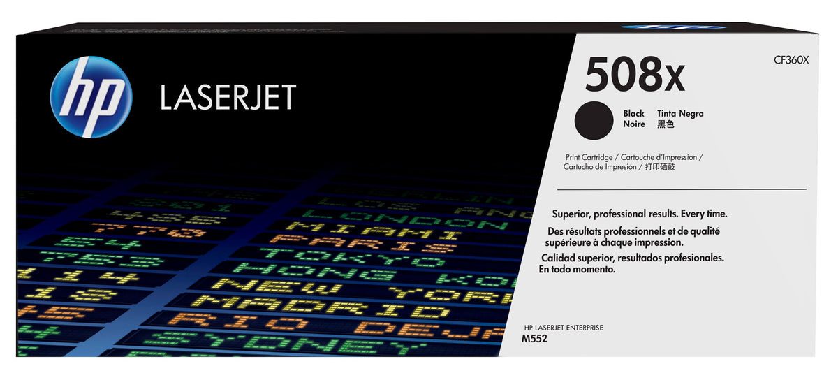HP Cartucho de tóner original LaserJet 508X de alta capacidad negro