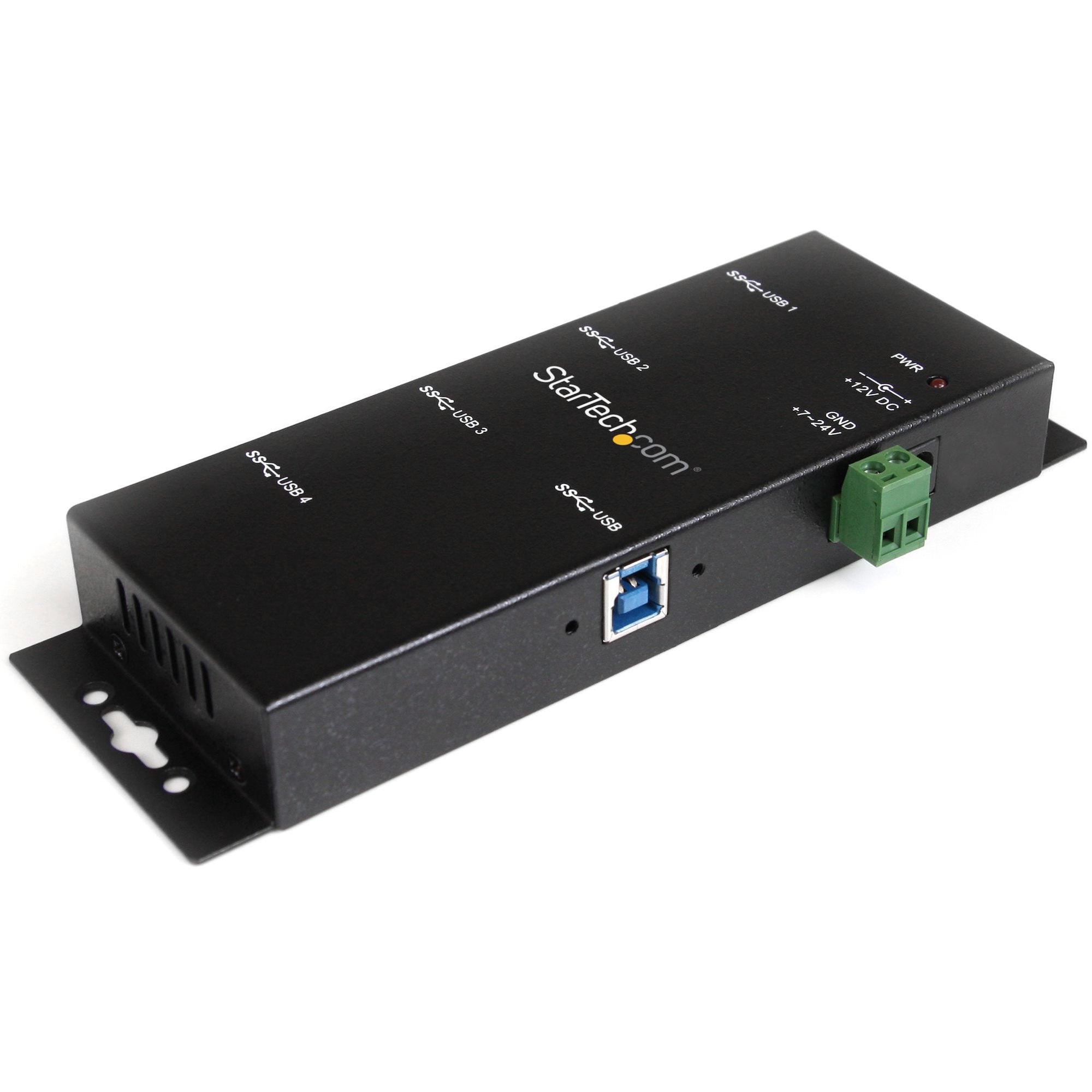 HUB USB 3.0 DE 4 PUERTOS - CONCENTRADOR USB-A INDUSTRIAL DE METAL - DE MONTAJE EN RIEL DIN, PARED O ESCRITORIO - HUB DE EXPANSION TAA - STARTECH.COM MOD. ST4300USBM