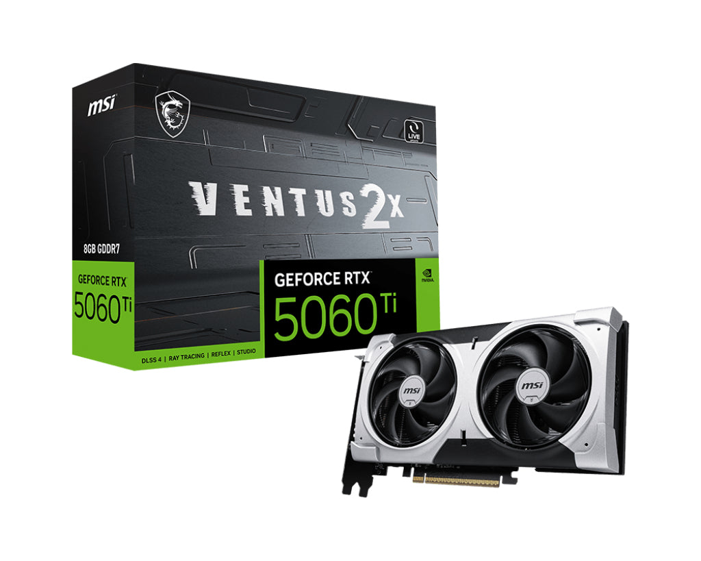 TARJETA DE VIDEO MSI NVIDIA GEFORCE RTX 5060 OC PCIE4 X 8/8GB/GDDR6/ESTANDAR/1HDMI/1XDP/DL-DVI-D X 1GAMA MEDIA /GAMER