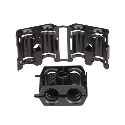 Sujetador Doble de Plástico para Cable con Diámetro de 6 a 8 mm (0.24 a 0.31 Pulgadas). Paquete de 10 Piezas