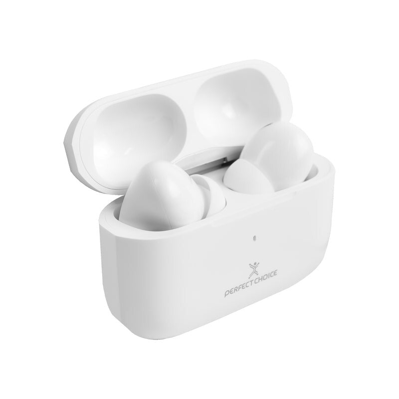 Perfect Choice PC-117193 audífono y auriculare Auriculares True Wireless Stereo (TWS) Intra auditivo Llamadas/Música/Deportes/Diario Bluetooth Blanco